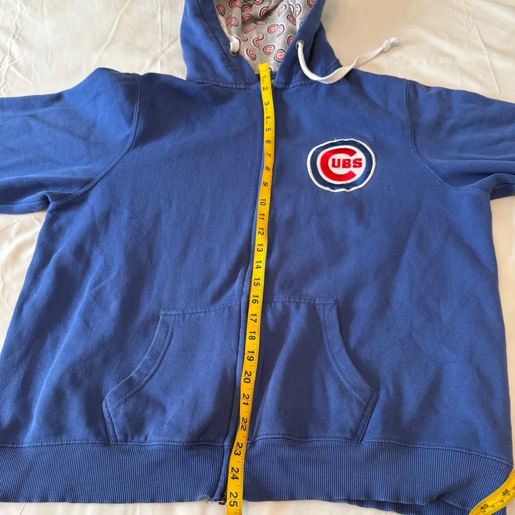 Chicago Cubs baseball SIZE XXL Ladies Zip Up Hoodie Blue Fleece Jacket - Image 5