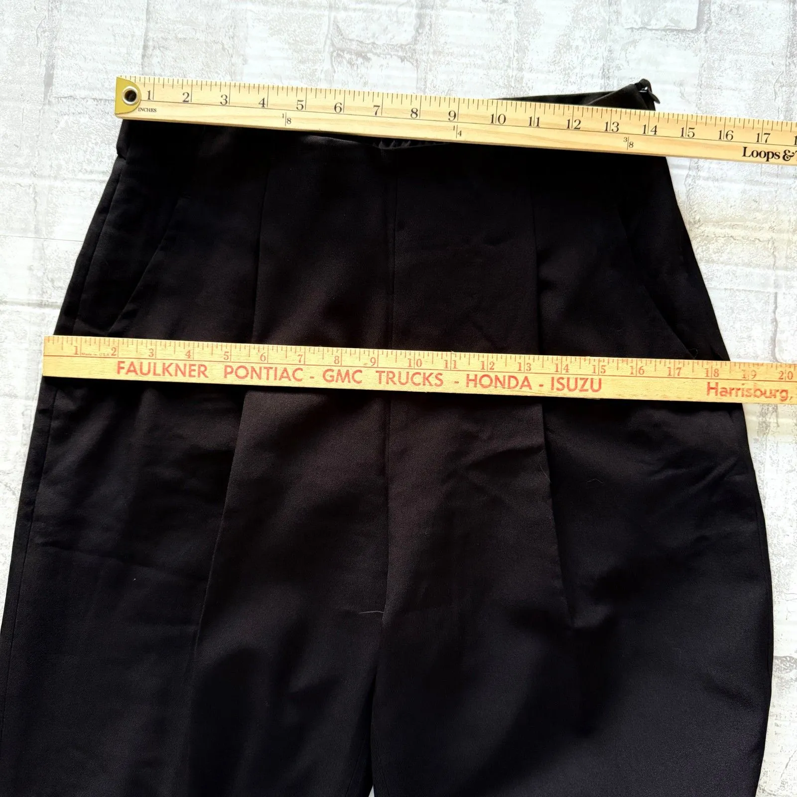 Halara High Waisted Shirred Pocket Tapered Straight Leg 7/8 Length Work Pants M - Image 8