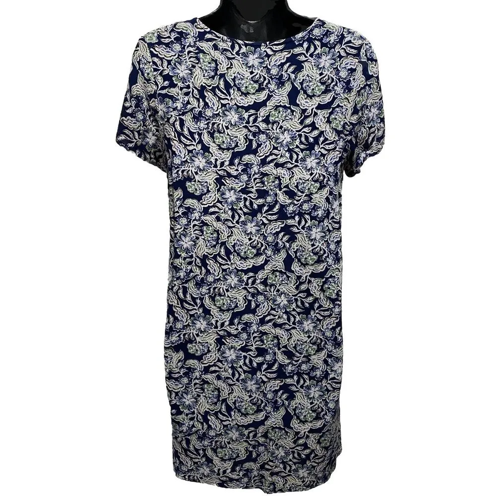 Hinge Floral Blue Green‎ Slip/Shirt Midi Dress V Neck Size XS Boho - Image 4