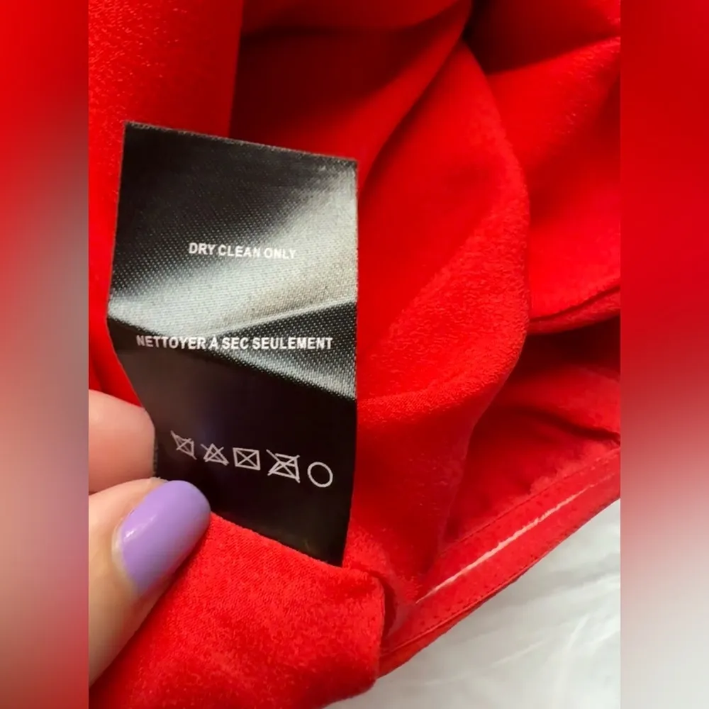 Adelyn Rae Red Rozina Woven Strapless Bow Top Large - Image 11