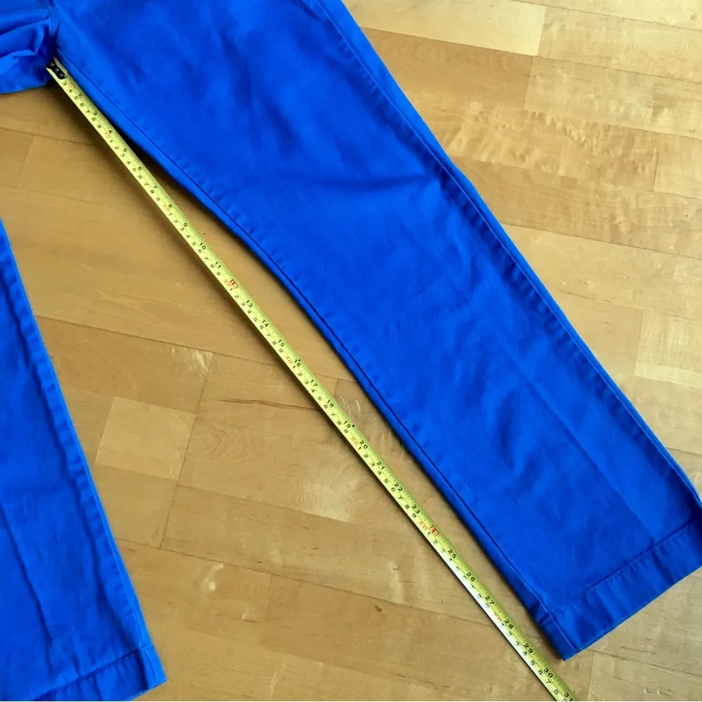 J Crew 100% Cotton, Mid Rise, Straight Leg Pants, Royal Blue, Size 31 x 30 - Image 14