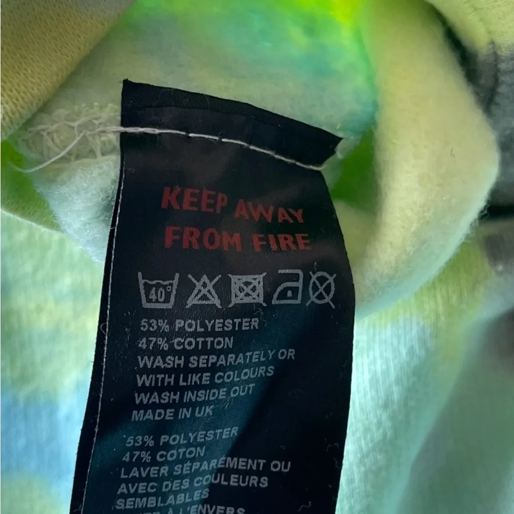 BDG Urban Outfitters Tye Dye Cropped Sweatshirt Crew Neck Blue Yellow NEW NWT - Image 13