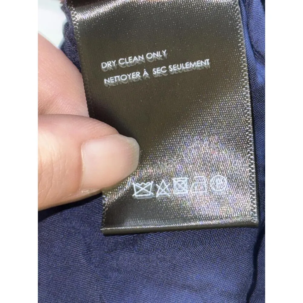 NWT Maeve Anthropology Navy Blue Black Elastic Fringe High Low Midi Skirt Size M - Image 11