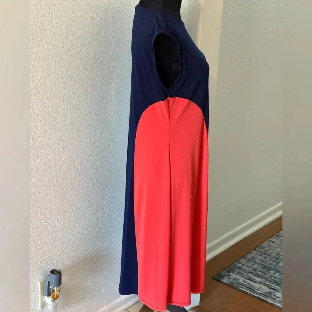 A Pea In The Pod Maternity Colorblock Sleeveless Round Neck Midi Dress - Image 2