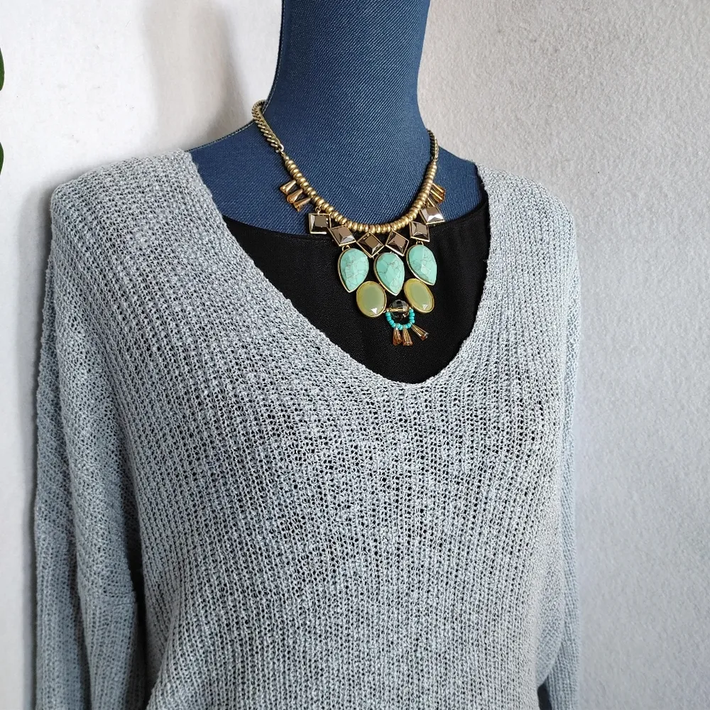 Jun & Ivy Francescas Wrap Knot Sweater Blue Size M - Image 6