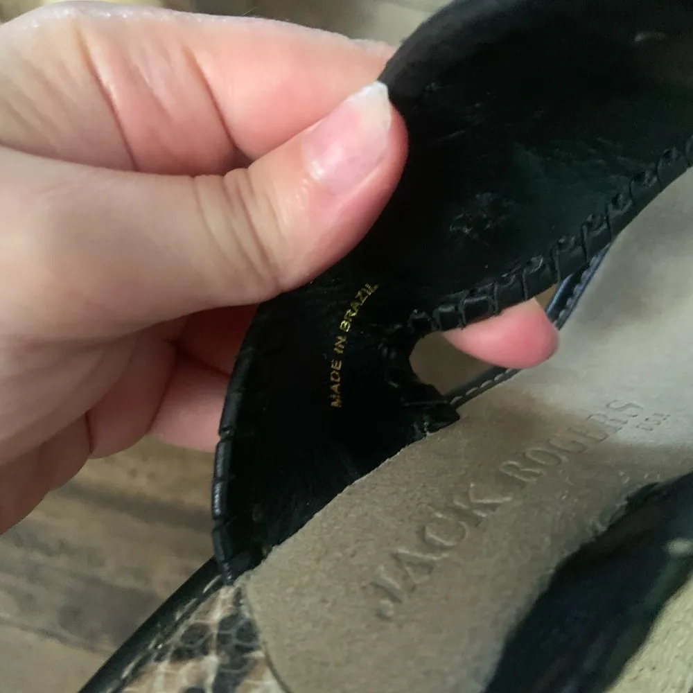 Marbella Jack Roger’s snakeskin summer boho leather suede wedges $145 designer - Image 8