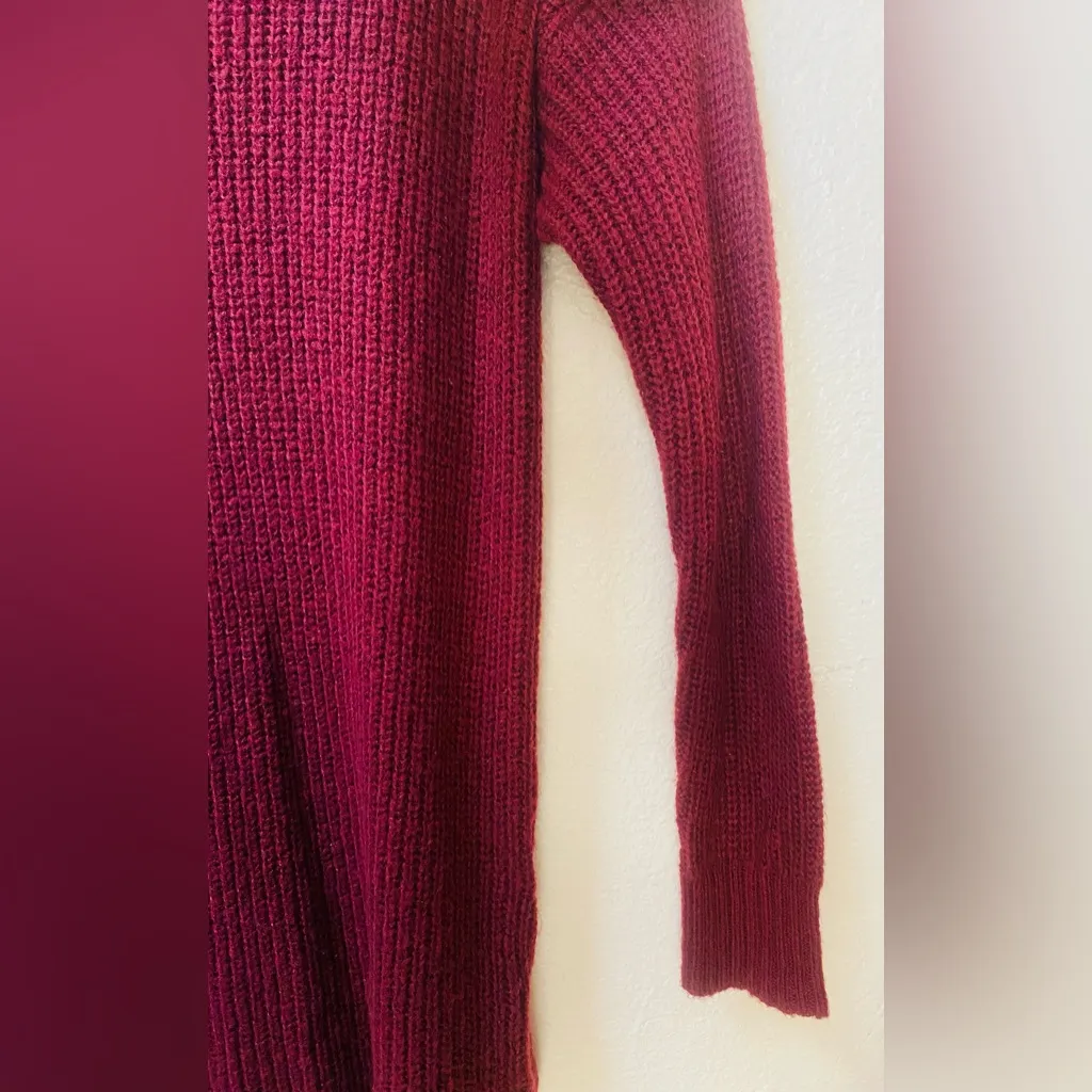 knee length dress wine color is a little thick fabric size XL Red - Image 4