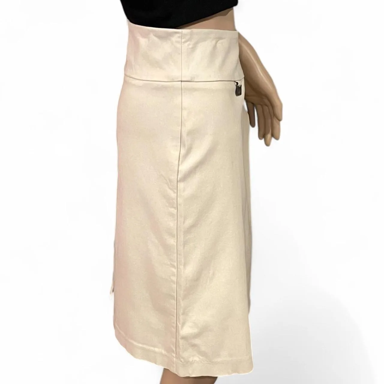 Lisette Cream Straight Pencil Skirt Size 8 Pull - Image 3