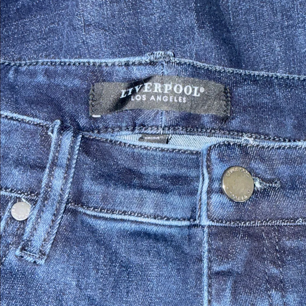 NWT Liverpool  Hannah Crop Flare with Crafty Seaming Hi-Rise Stretch Denim 12/31 - Image 7