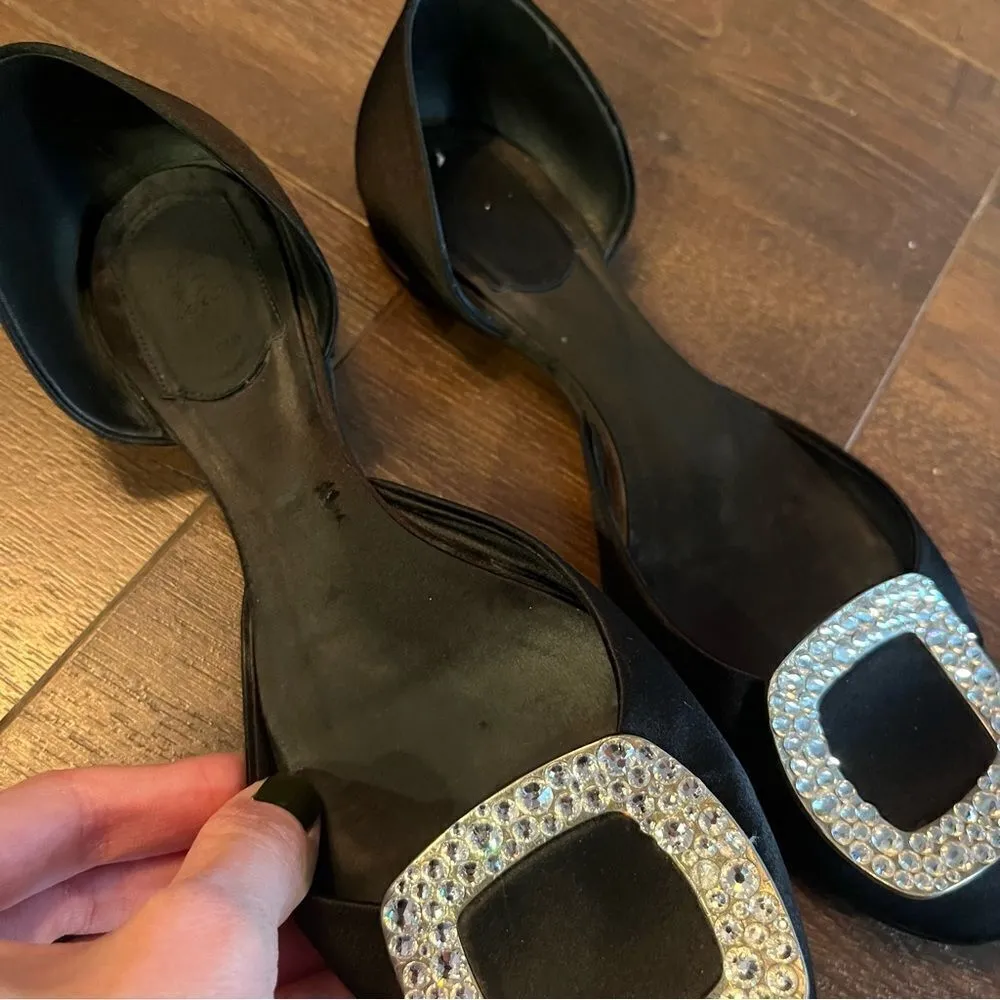 Roger Vivier Chip Strass Ballet Flat Black Black Size 5.5 - Image 4