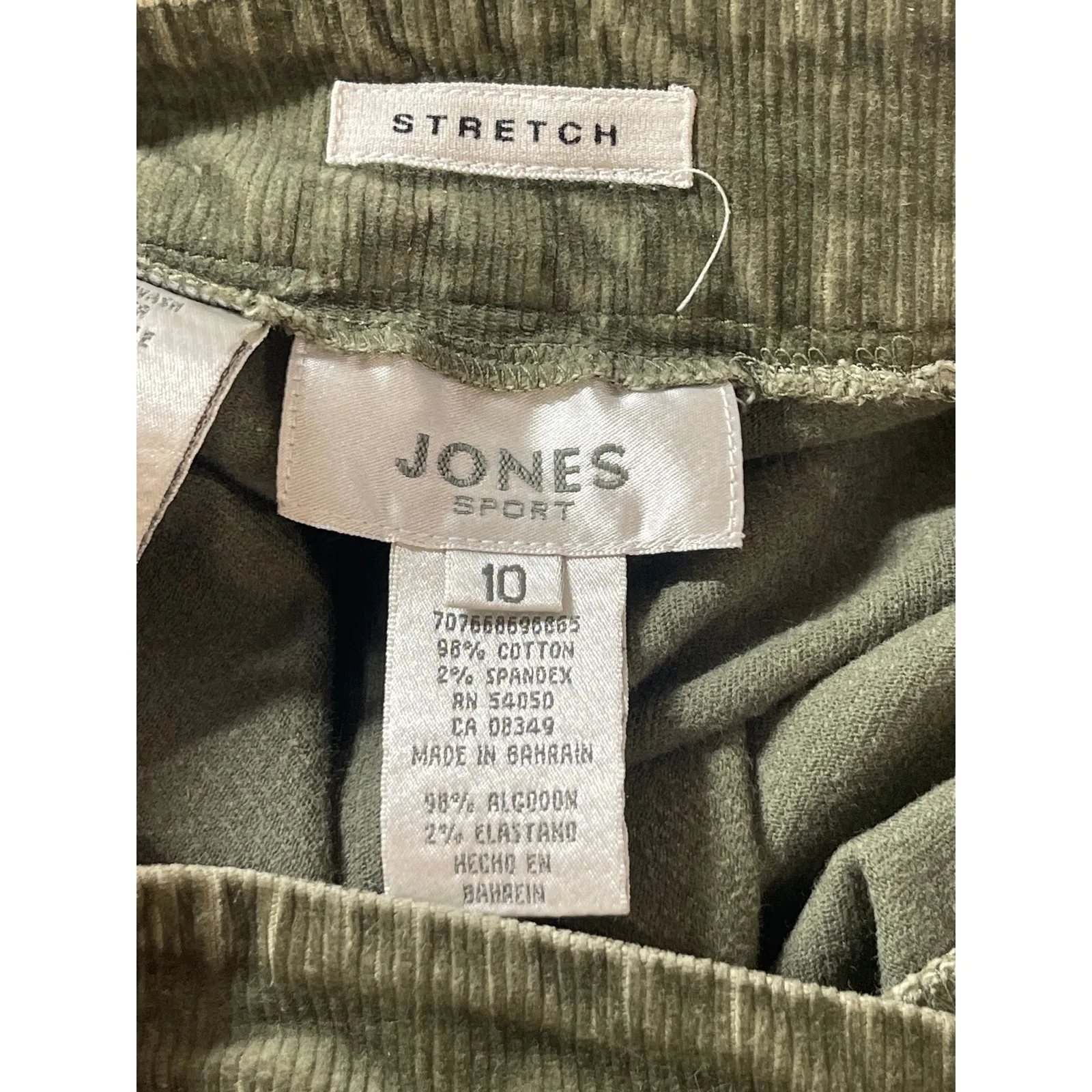 Jones Sport Women Green Corduroy Stretch High Rise Flare Trousers Pants Size 10 - Image 4