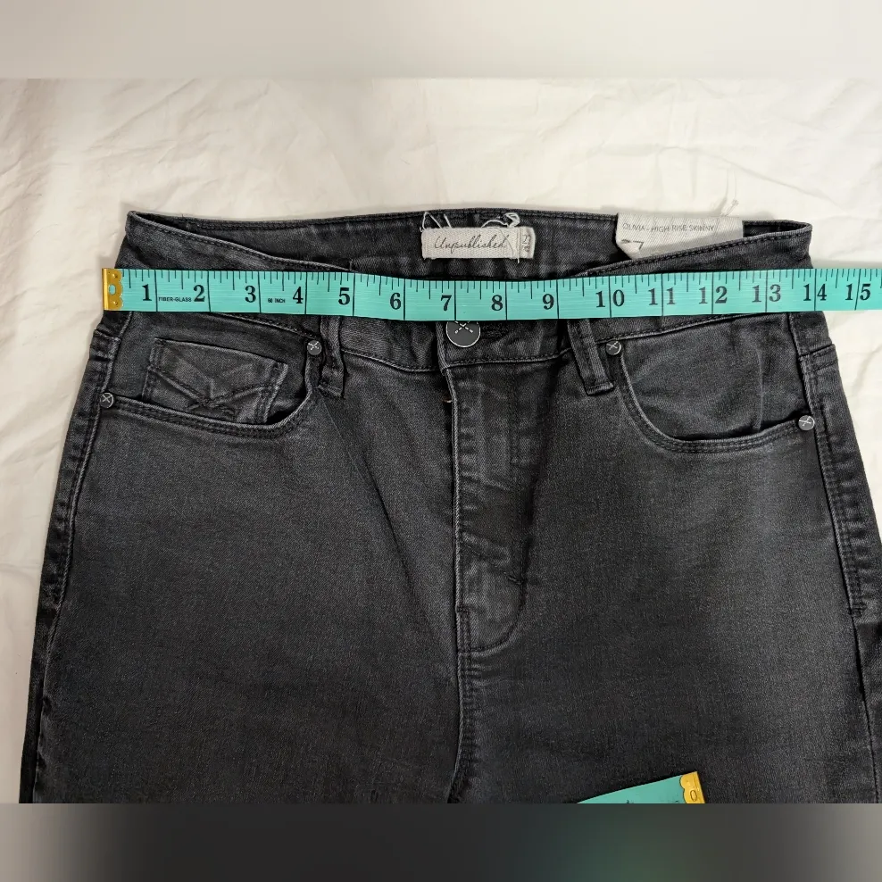 NWT Unpublished Olivia High Rise Slim Leg Jean W27 Black - Image 6