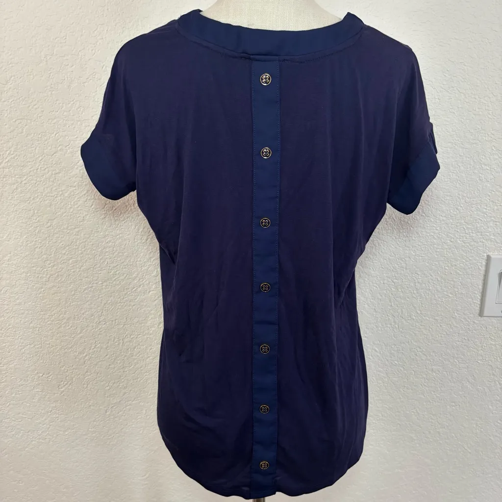 Cable & Gauge Navy V-Neck Short Sleeve Tee - Image 4