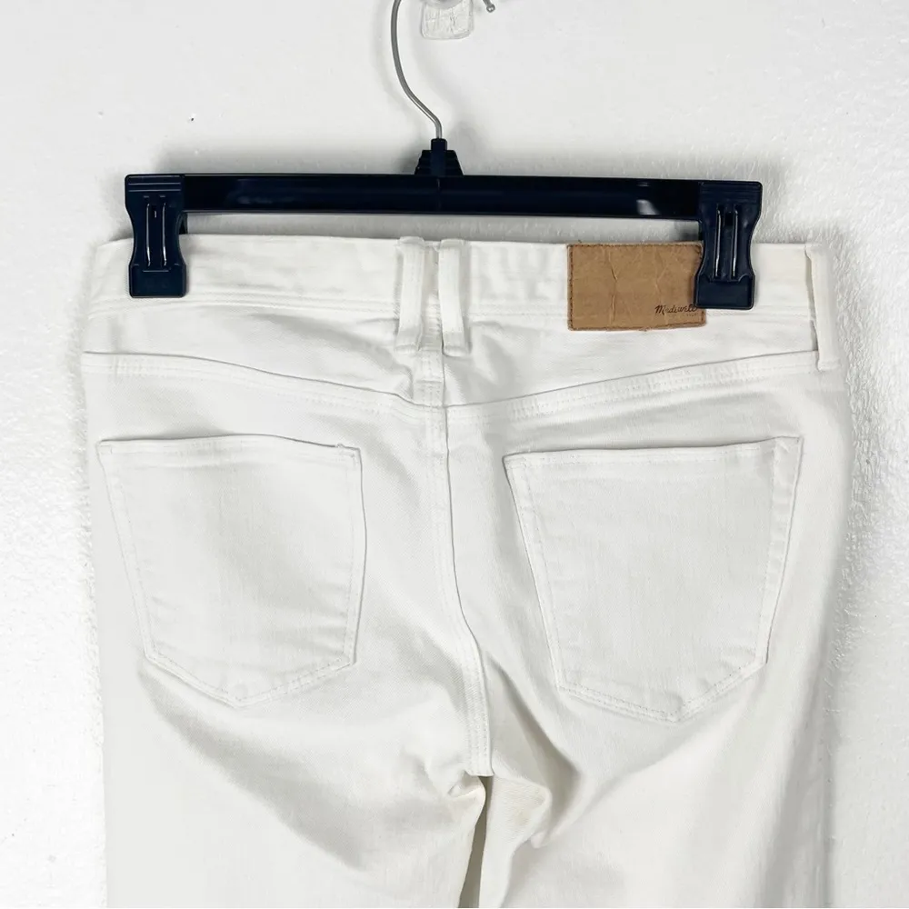 MADEWELL White Rail Straight Mid Rise Fray Hem Jeans, Size 25 - Image 8