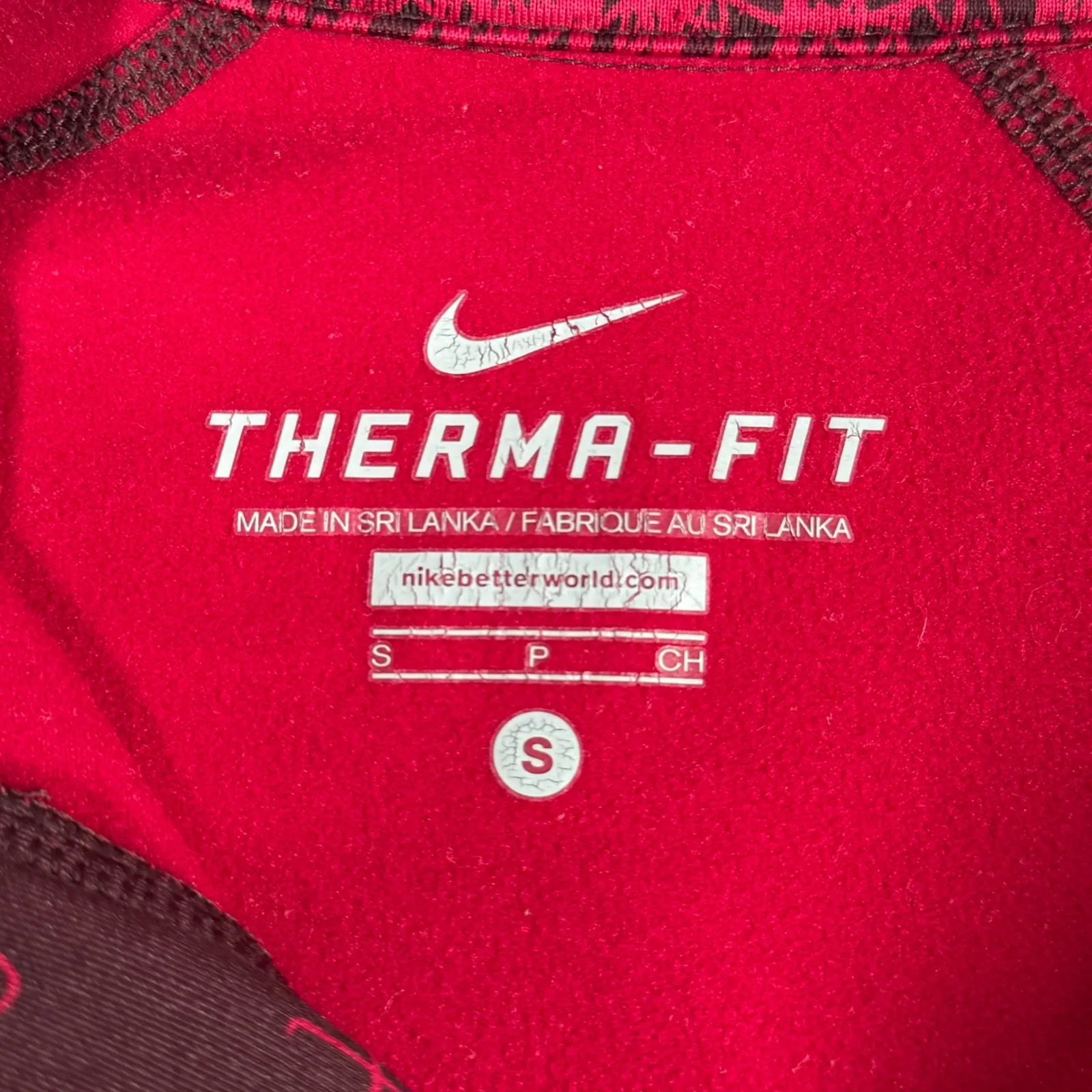 Nike 1/4 Zip‎ Top Therma-FIT Womens Small Red Just Do It Gym Athleisure Workout - Image 9