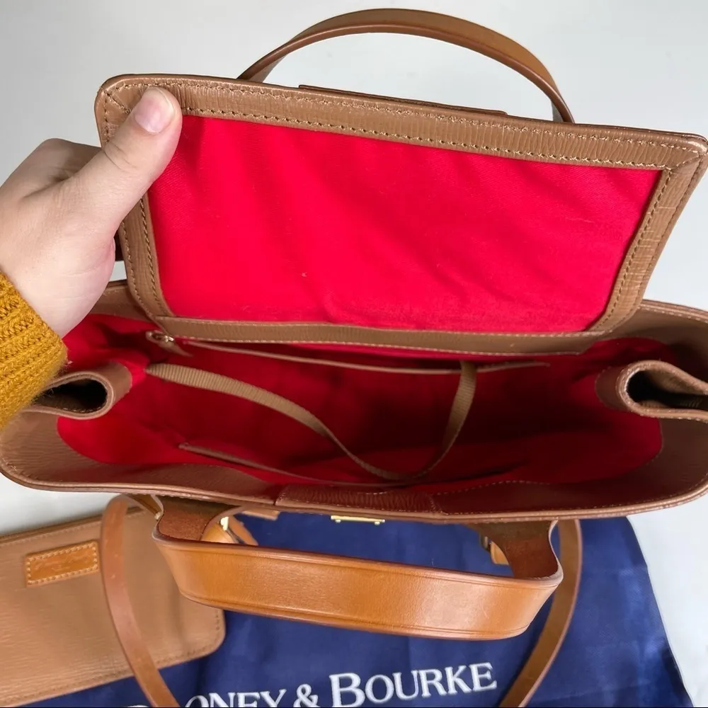 Dooney & Bourke Morgan Saddle Tan Shoulder Bag with Dust Bag and Coin Purse - Image 6