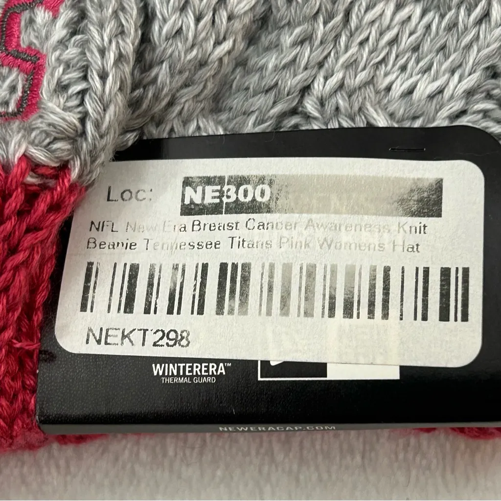 Tennessee Titans NFL New Era Breast Cancer Awareness Knit Beanie Hat Cap Women’s Gray - Image 7