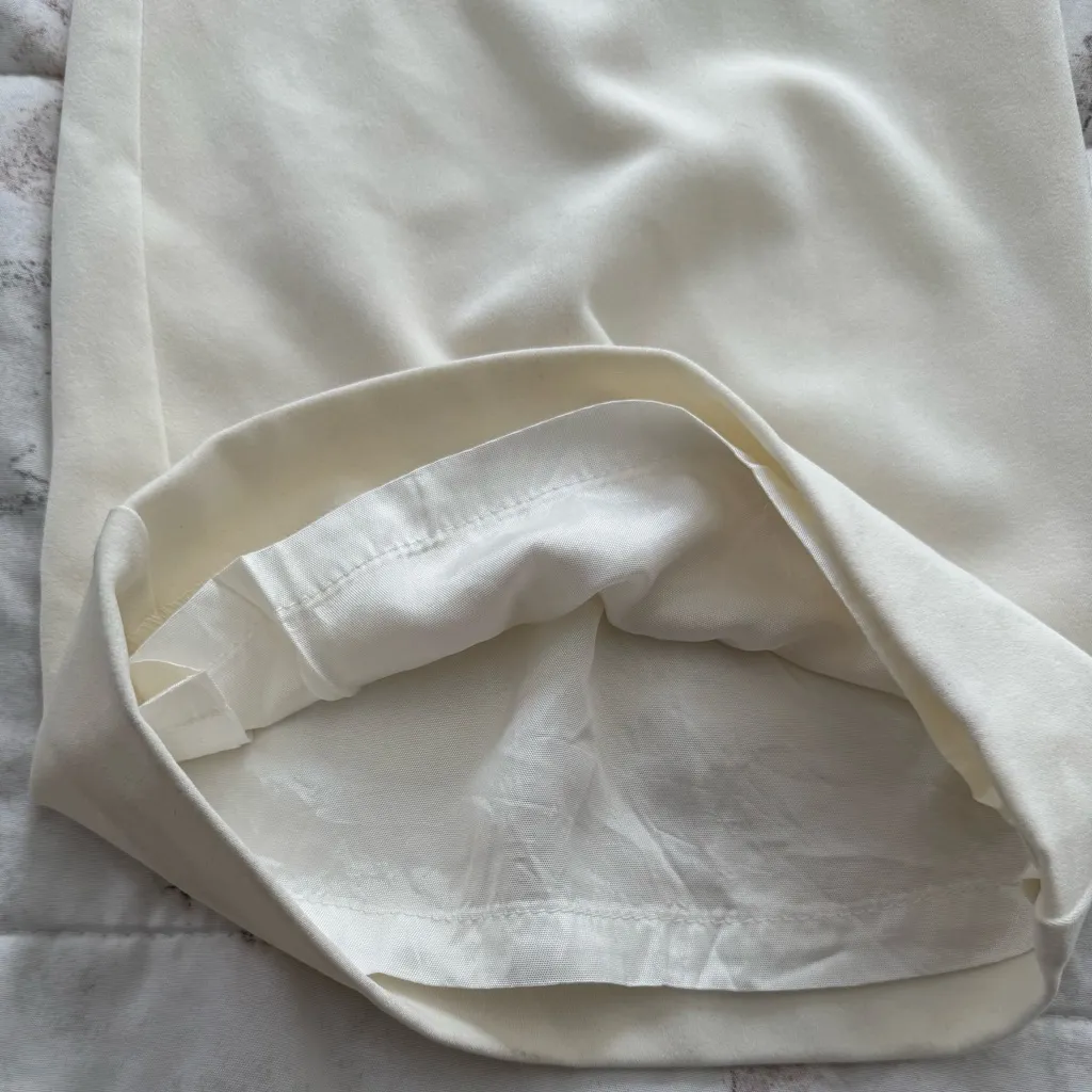 White House Black Market white wide leg lined Trousers size 2 Made in USA preppy - Image 8