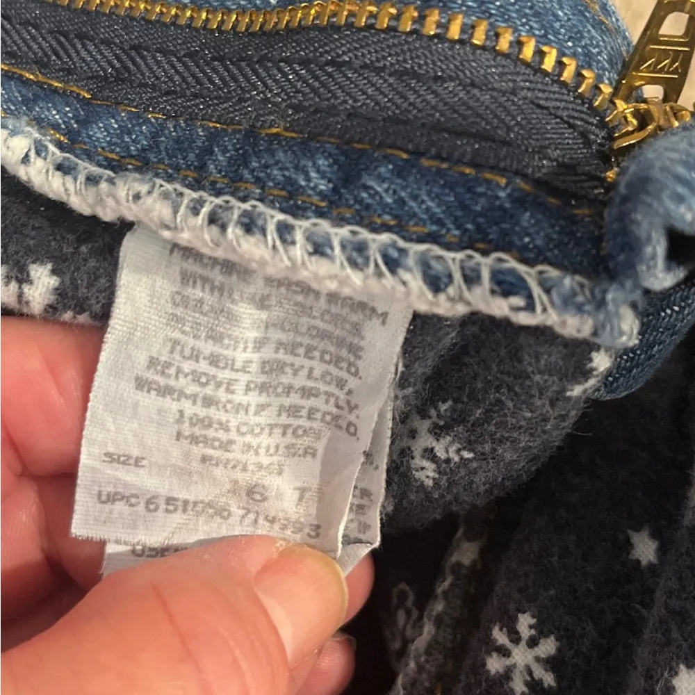 Vintage L.L. Bean High Rise Mom Flannel Lined Medium Wash Jeans 16T - Image 9