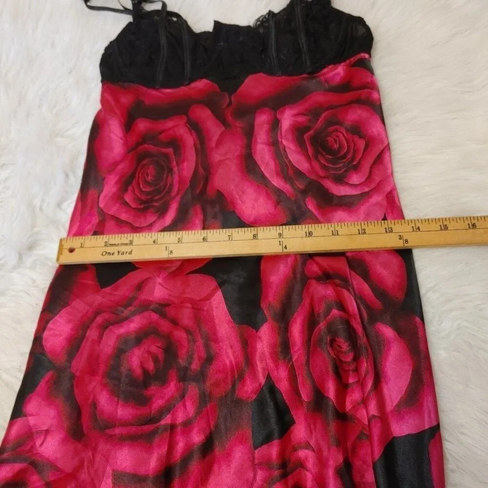 Morgan Taylor Intimates Size Small S Magenta Rose Black Lingerie Built in Bra Se - Image 13