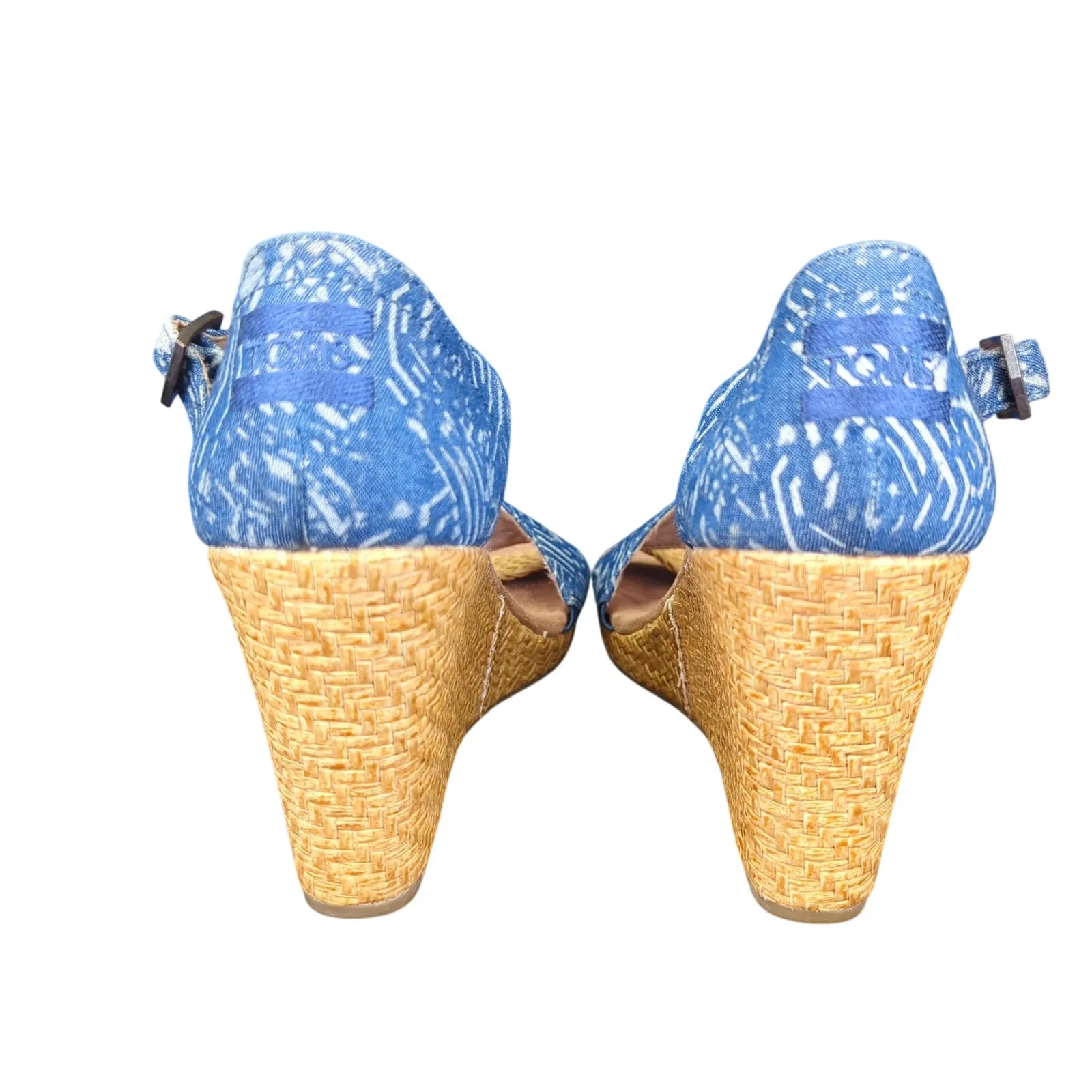 Toms Clarissa Wrapped Wedge‎ Sandals 10007823 Espadrille Heel Strap Women's 8.5 - Image 6