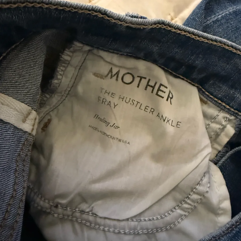 MOTHER Hustler Ankle Fray Jeans Blue Size 24 - Image 8