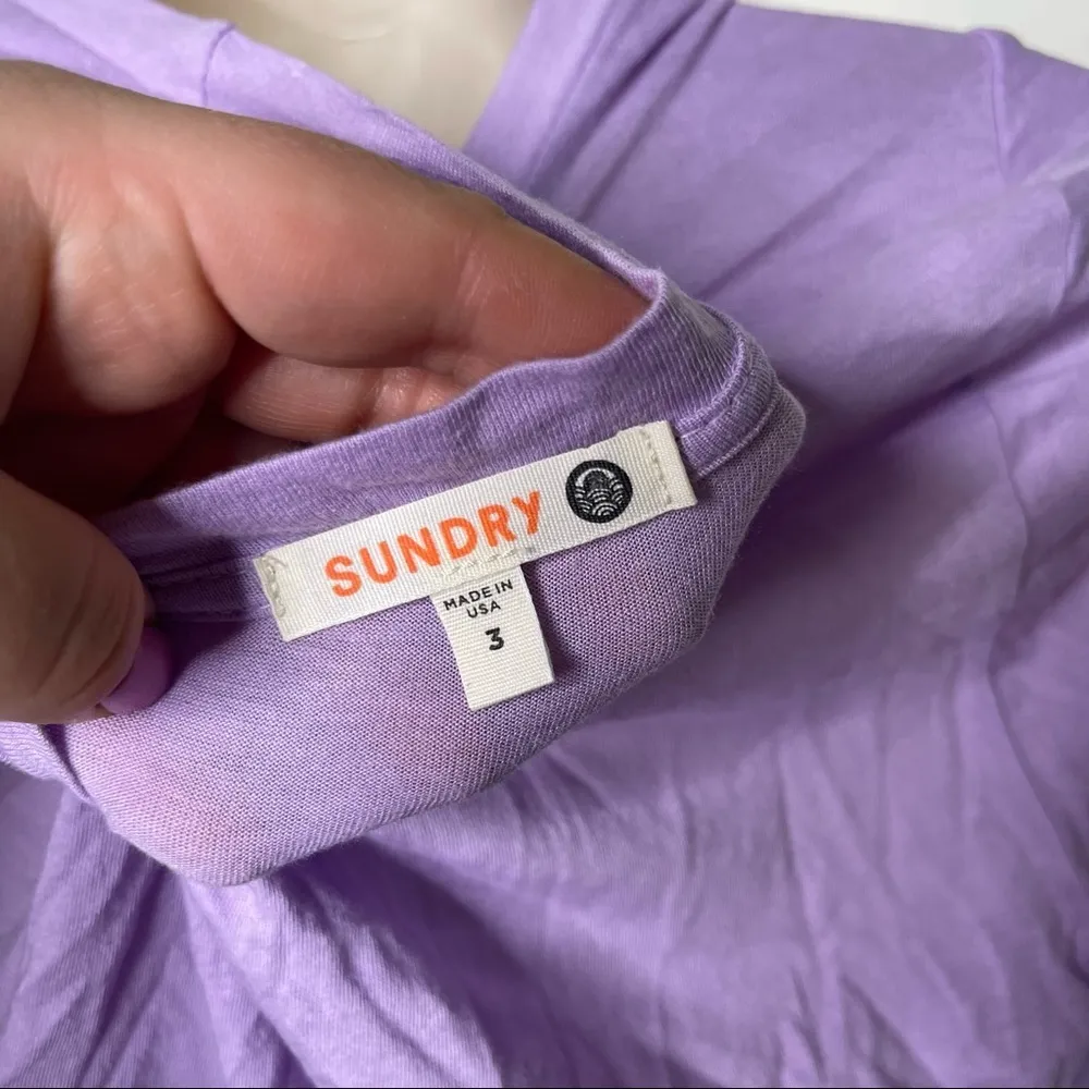 Sundry lilac crewneck long sleeve top star print size 3 L new without tags - Image 4