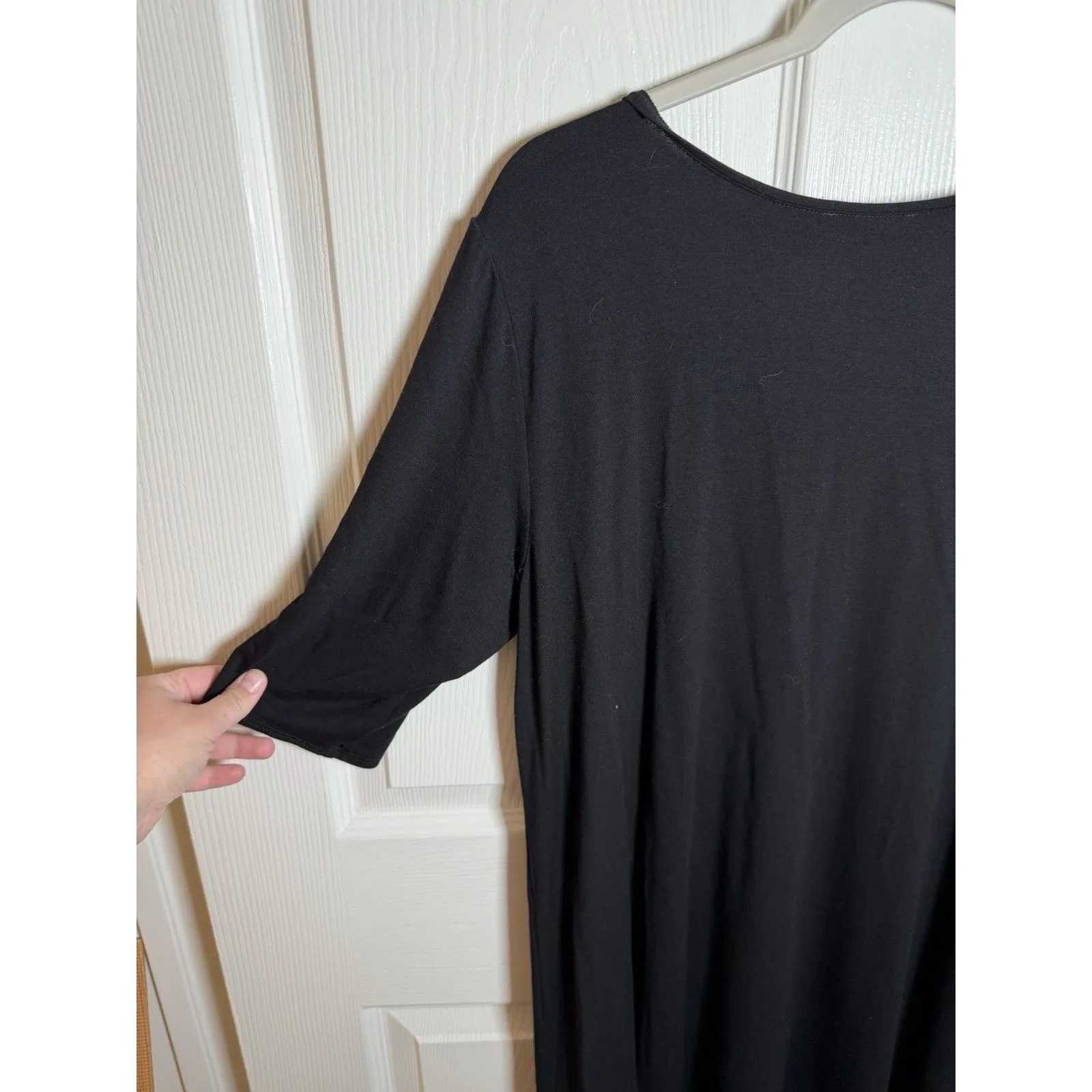 Eileen Fisher Womens T-shirt Dress Size XL Lagenlook Minimalist Travel Vacation - Image 9