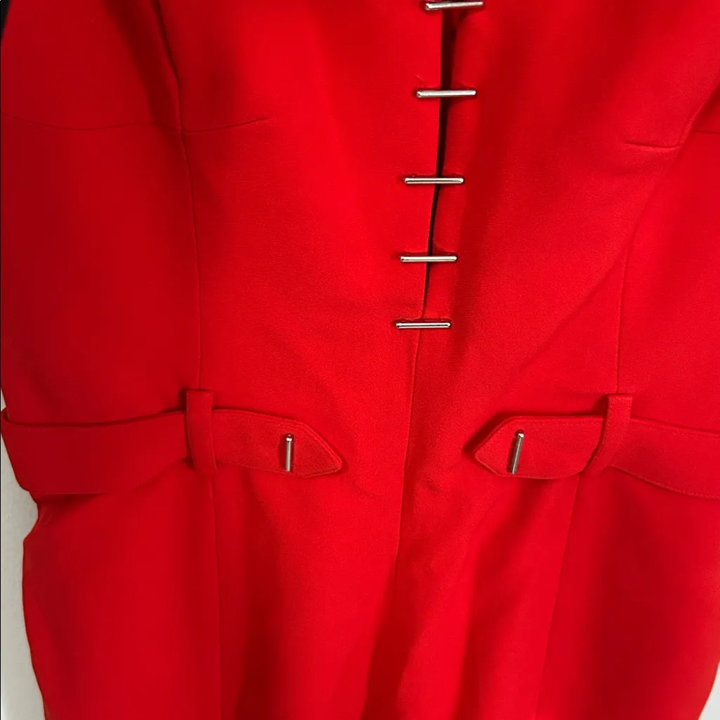 Mugler Red Plunging Bustier Jumpsuit Size undefined - Image 7