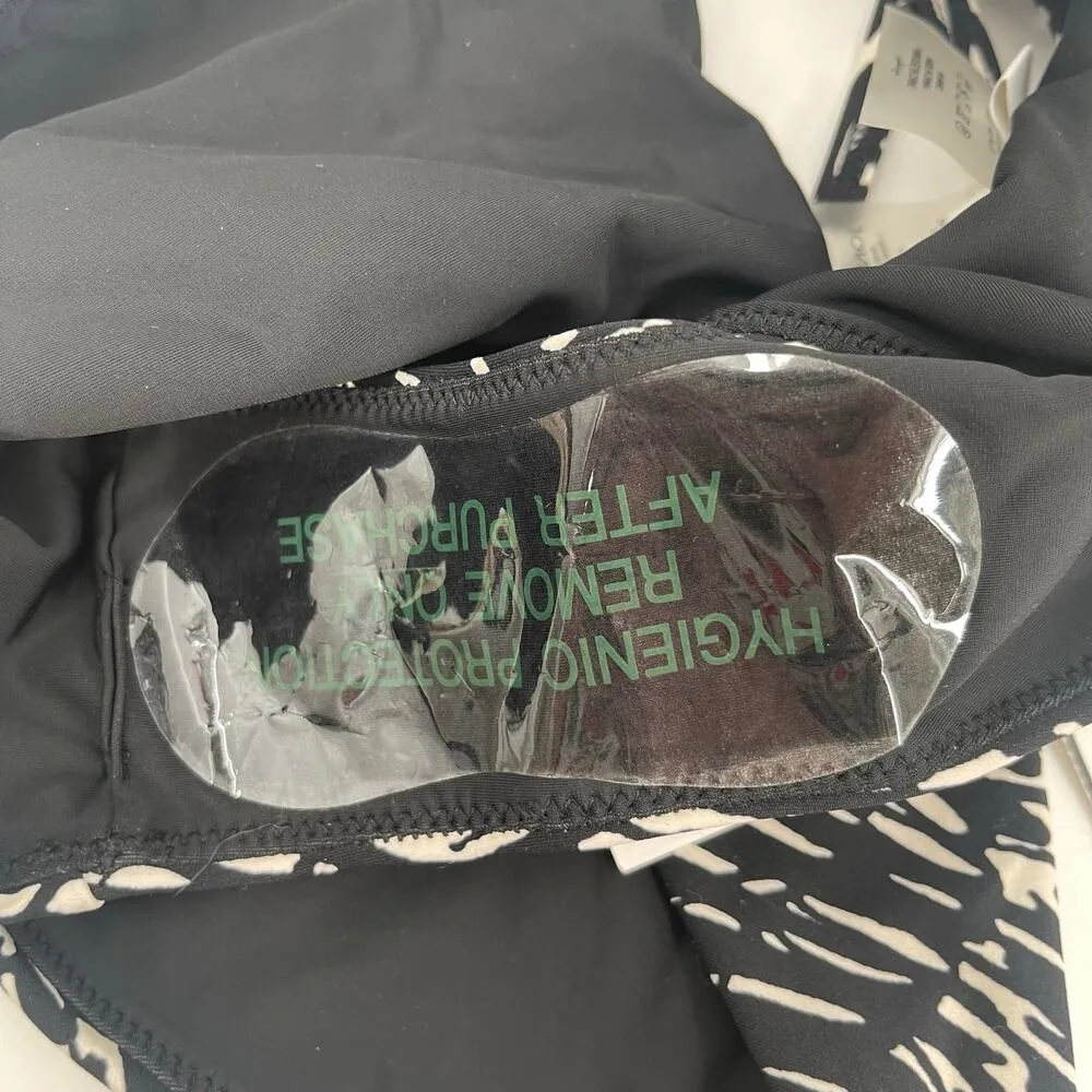 JONATHAN SIMKHAI Alani Bikini Swim Bottoms Size Small NWT Abstract Fern B&W Black - Image 11