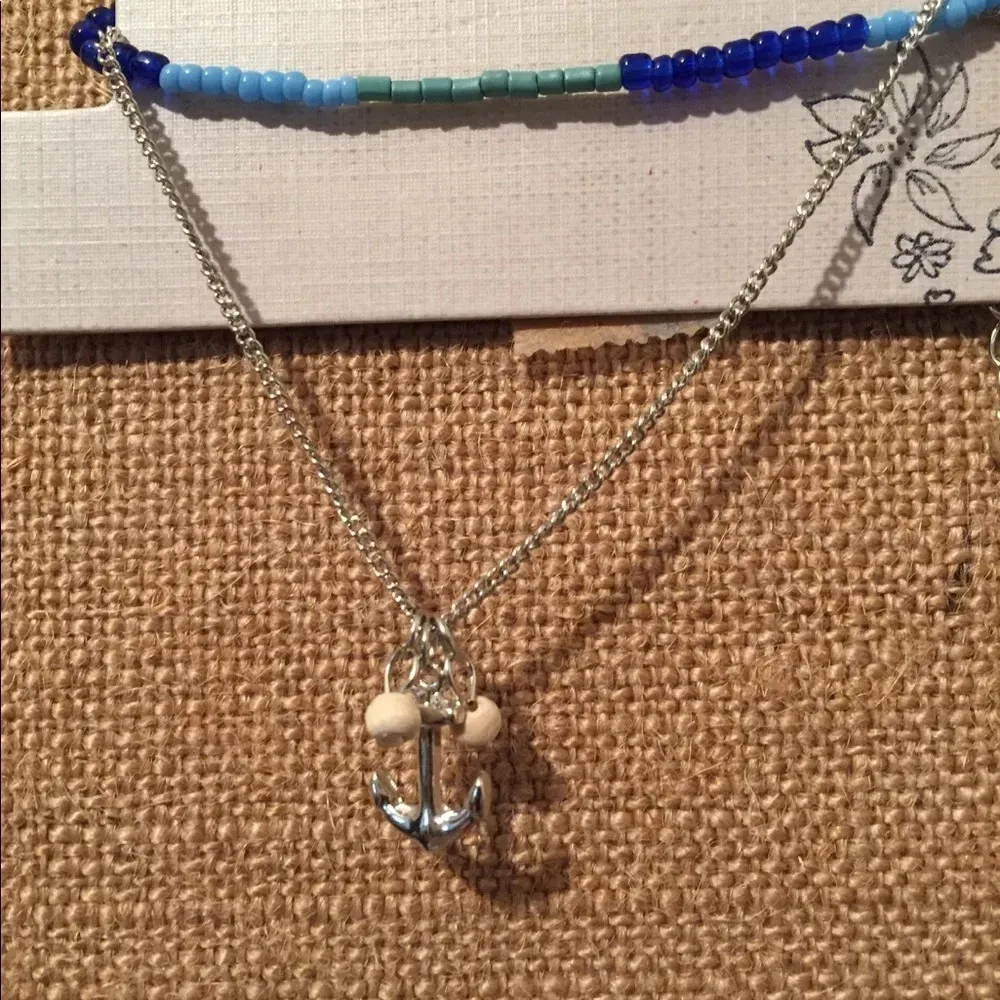 🆕 Mudd Blue & Silver Anchor Bracelet Set - Image 3