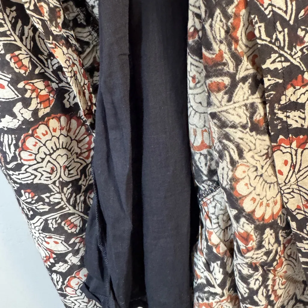 Emerson Fry Lucy Lake Ling Sleeve Maxi Dress Thalia Organic Block Print Sz XS Black - Image 10