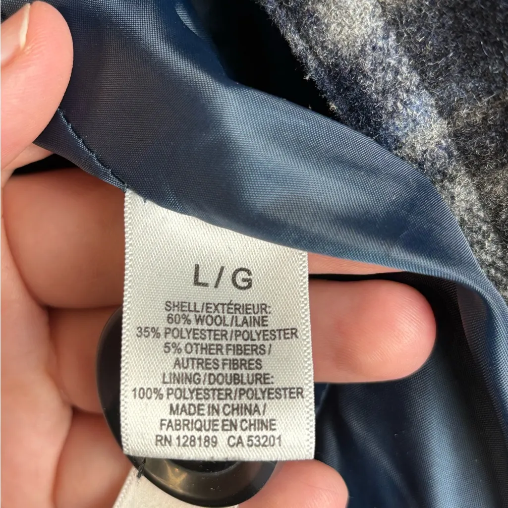 Aeropostale Woman’s Y2K Navy Blue & Black Wool Blend Casual Peacoat Size Large - Image 4