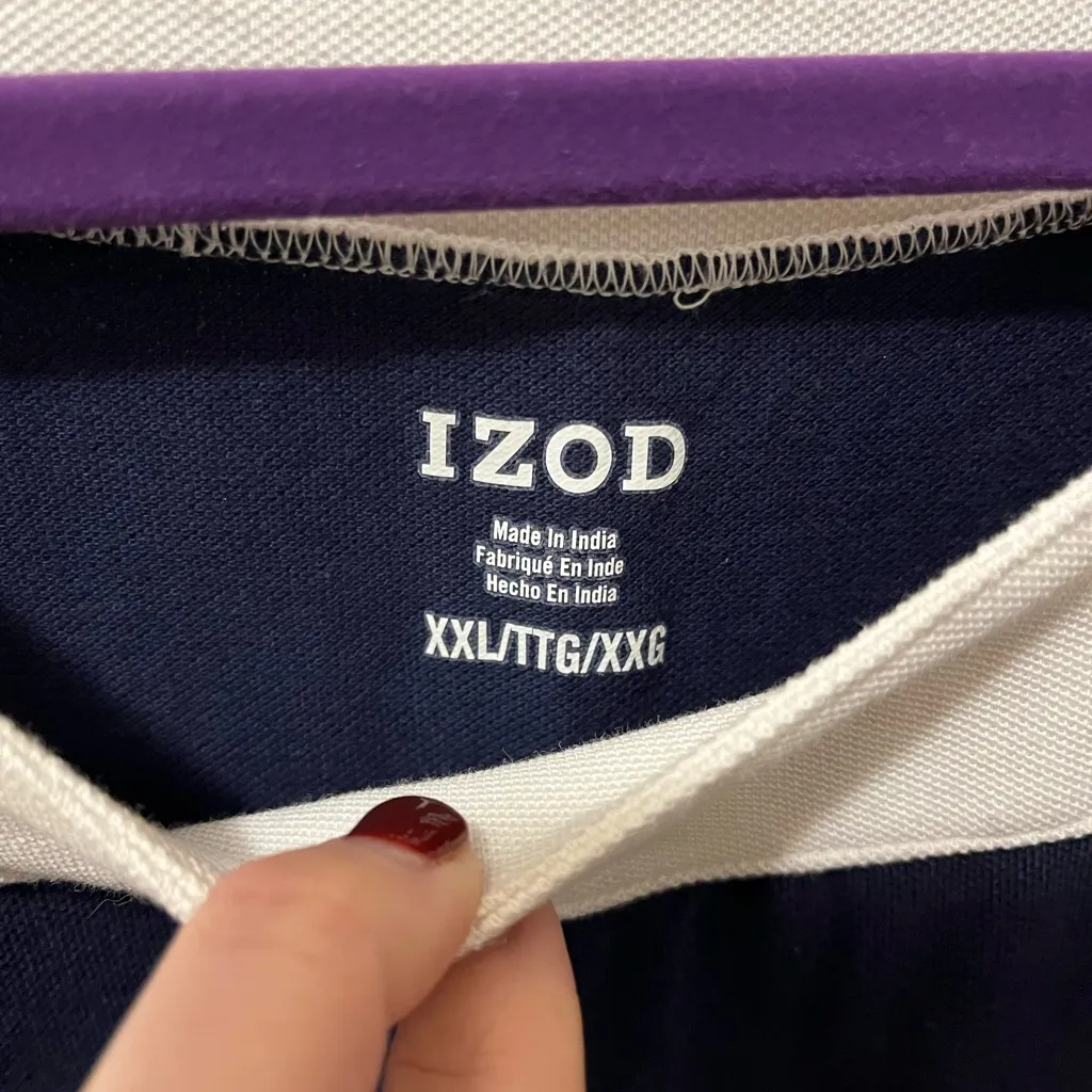 IZOD vintage style blue white cotton pique midi dress XXL‎ - Image 2