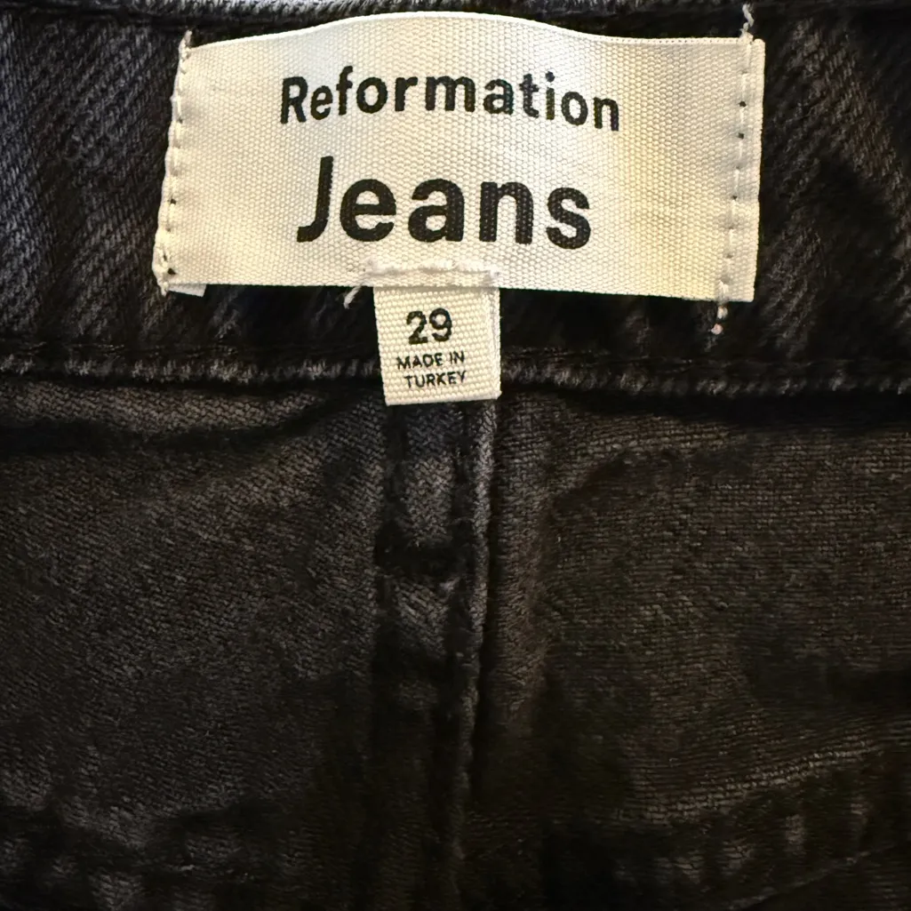 REFORMATION Cynthia High Rise Straight Jeans Lagoon Destroyed Women’s Size 29 - Image 9