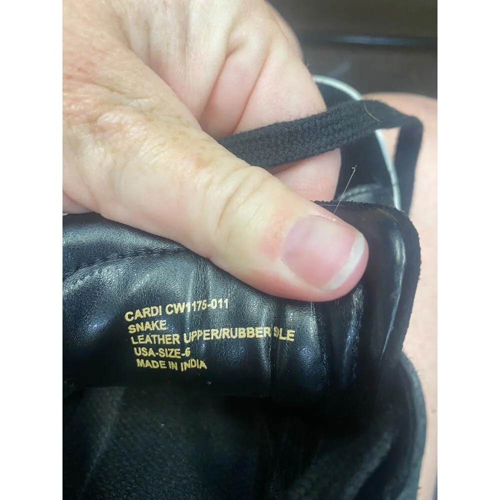 Crevo Cardi Comfort Shoes Womens 6 Black White Lace Up Snakeprint CW1175 - Image 7