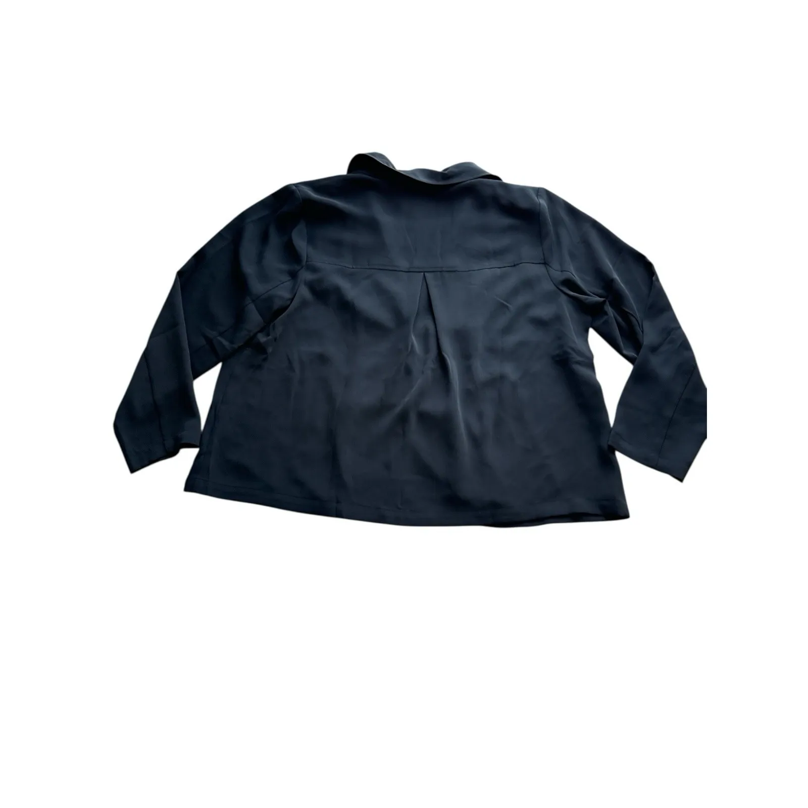 NWT J Jill Wearever Collection Jacket Women 2X Navy Blue Easy Care Trench Preppy Size XXL - Image 8