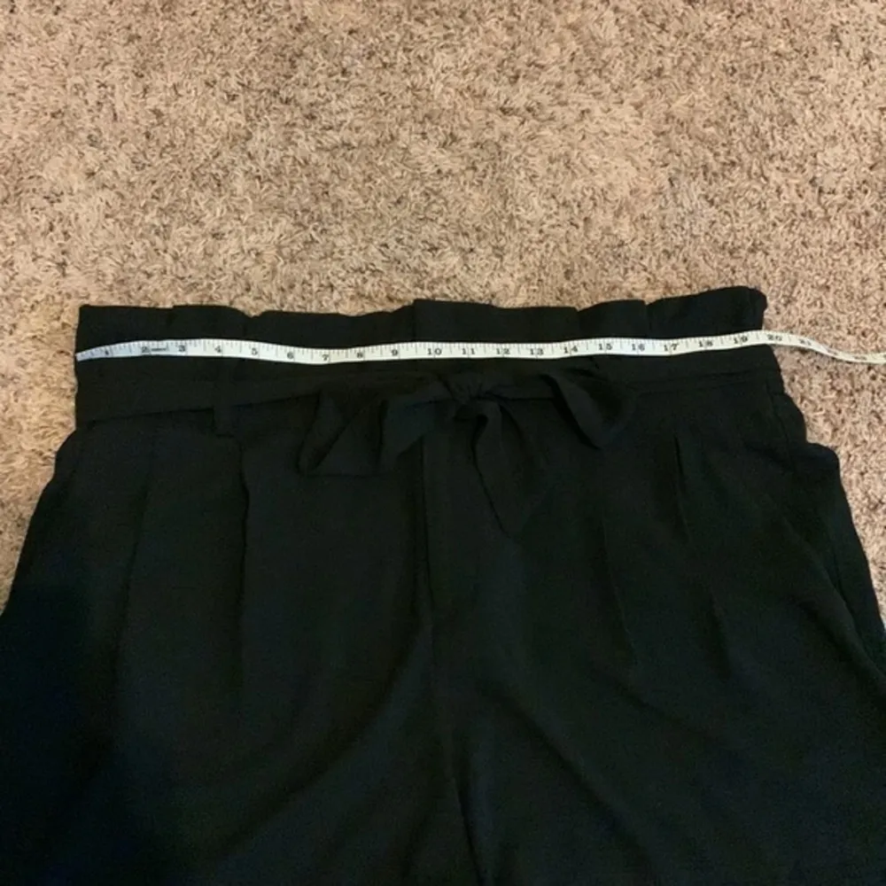 A New Day Black Paperbag Waist Shorts with Waist Tie and Pockets​ - Image 93