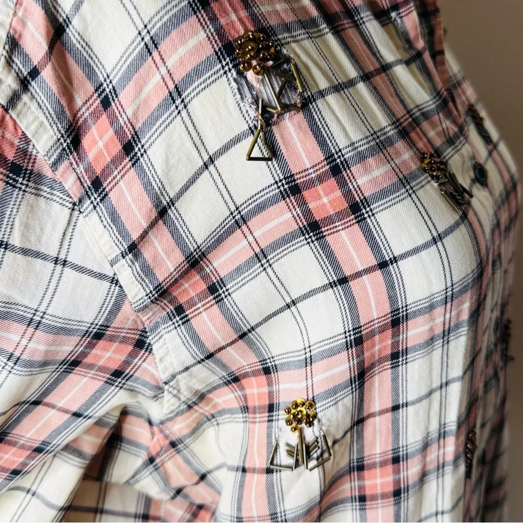 Scotch & Soda Plaid Embellished Button Down - Image 3