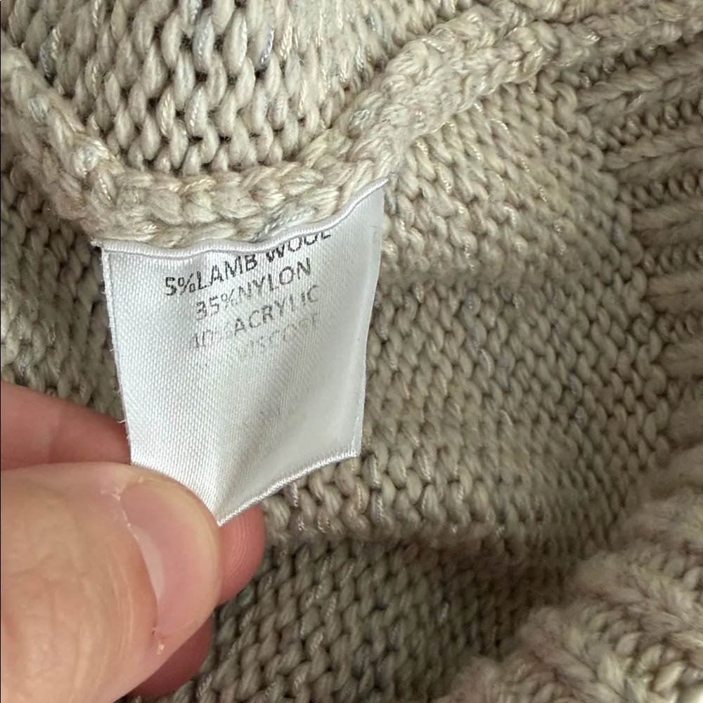 Lovers + Friends Sweater Beige Turtleneck Distressed Size XL - Image 4