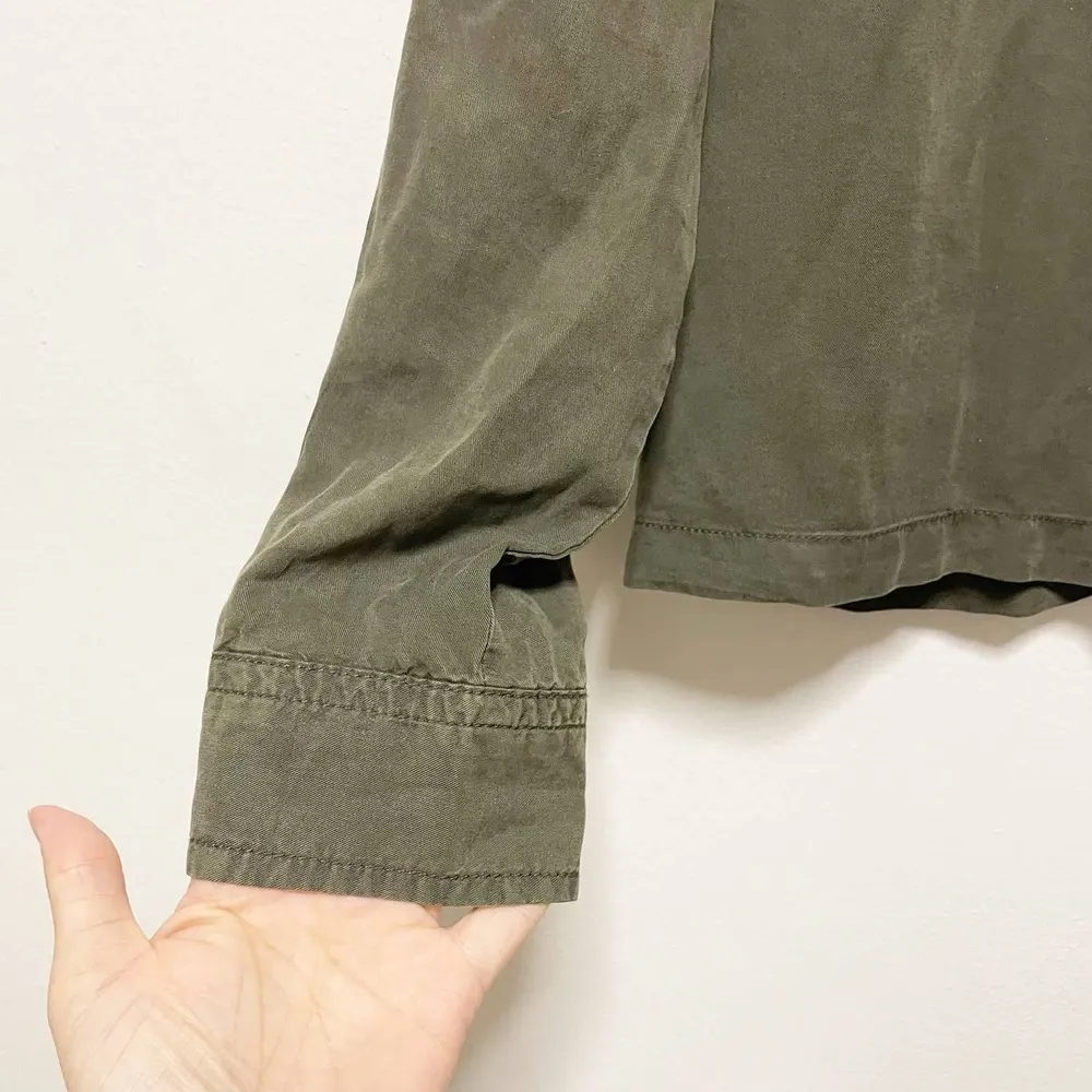 Sanctuary Crafted & Tailored 100% Lyocell Green Button Down Utility Top - Image 2