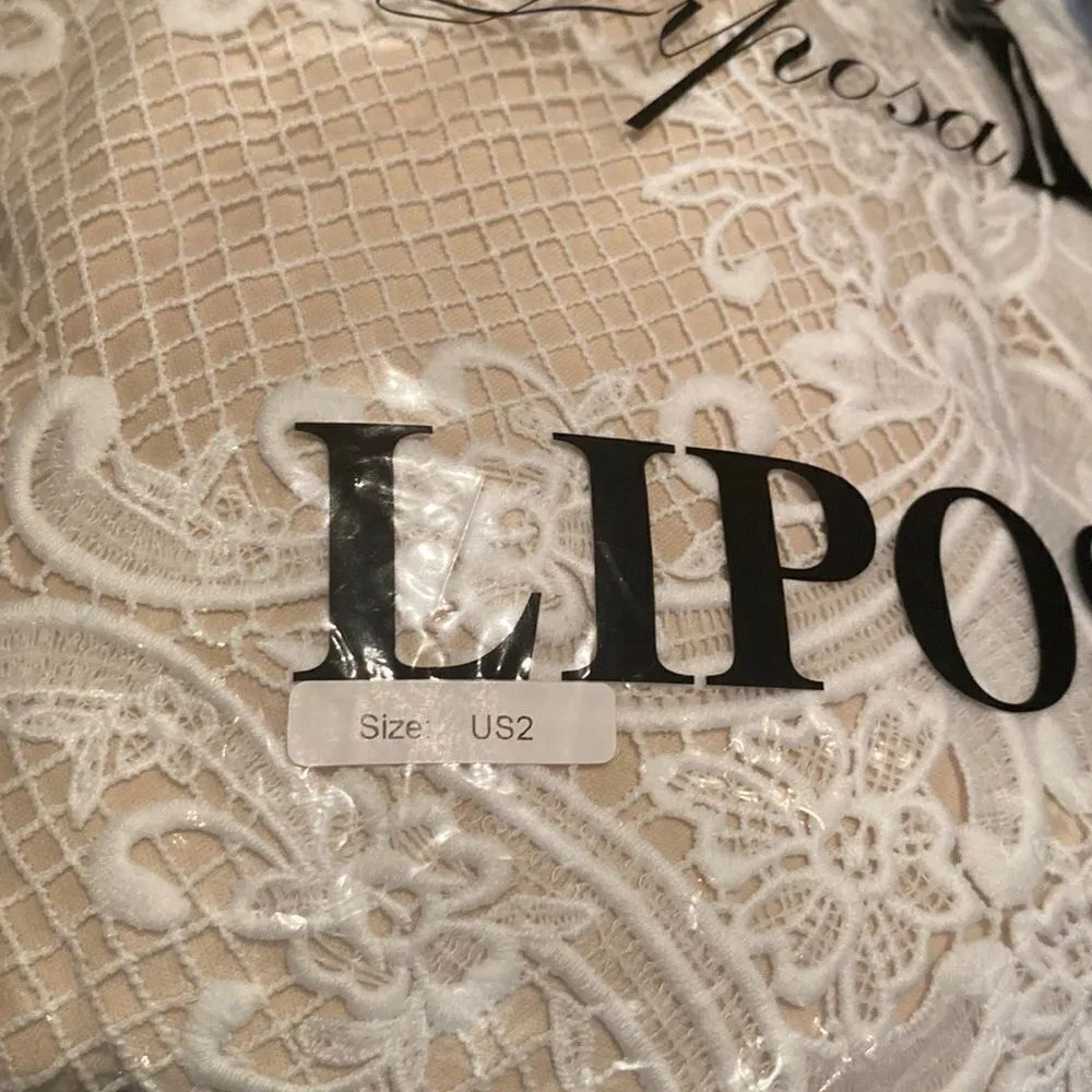 Women’s Bohemian Wedding Dress with Nude Lining Zip Up Back Size 2 NWT - Image 15