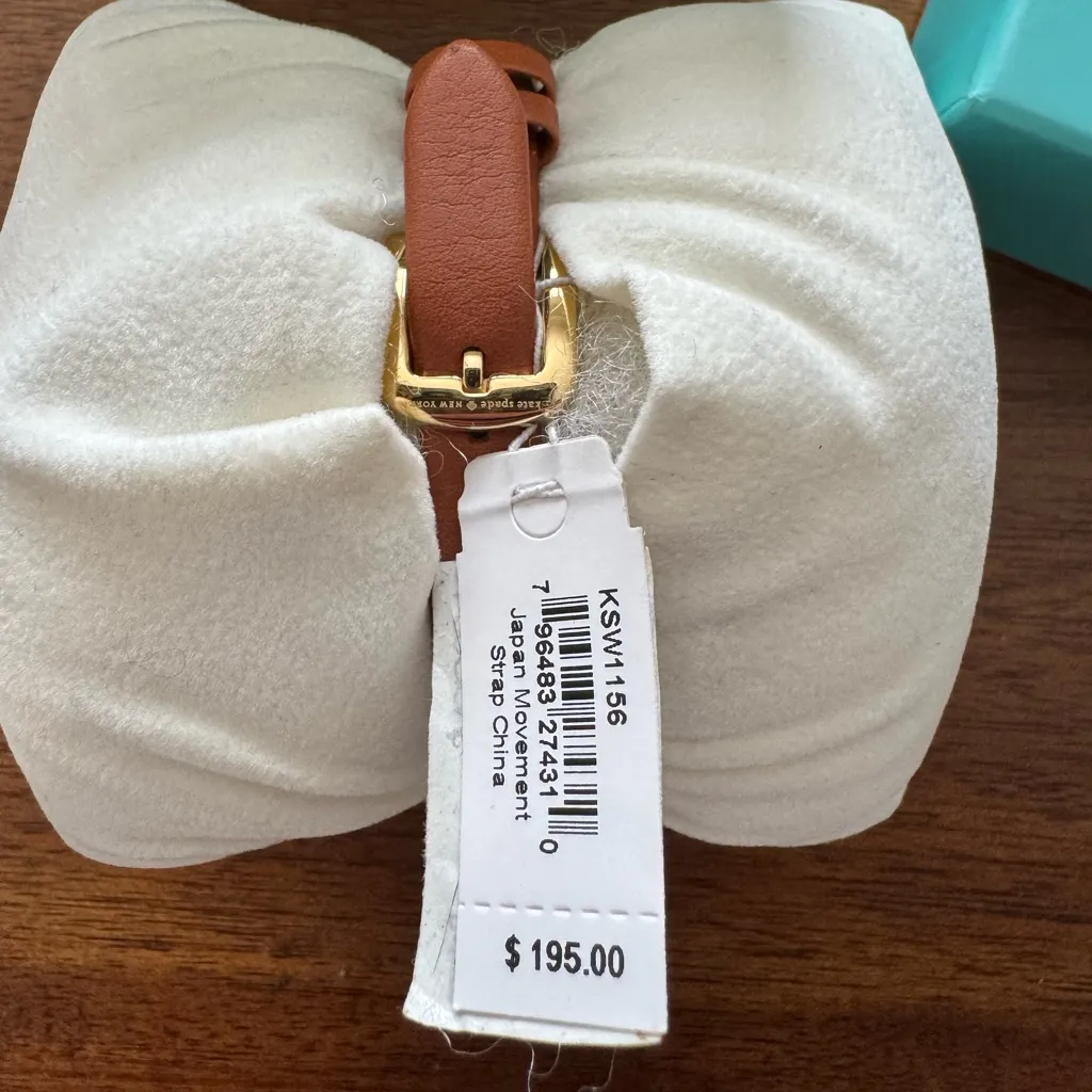 KATE SPADE Classic Holland Leather Watch Brown/Gold Three-hand KSW1156 $195 - Image 4