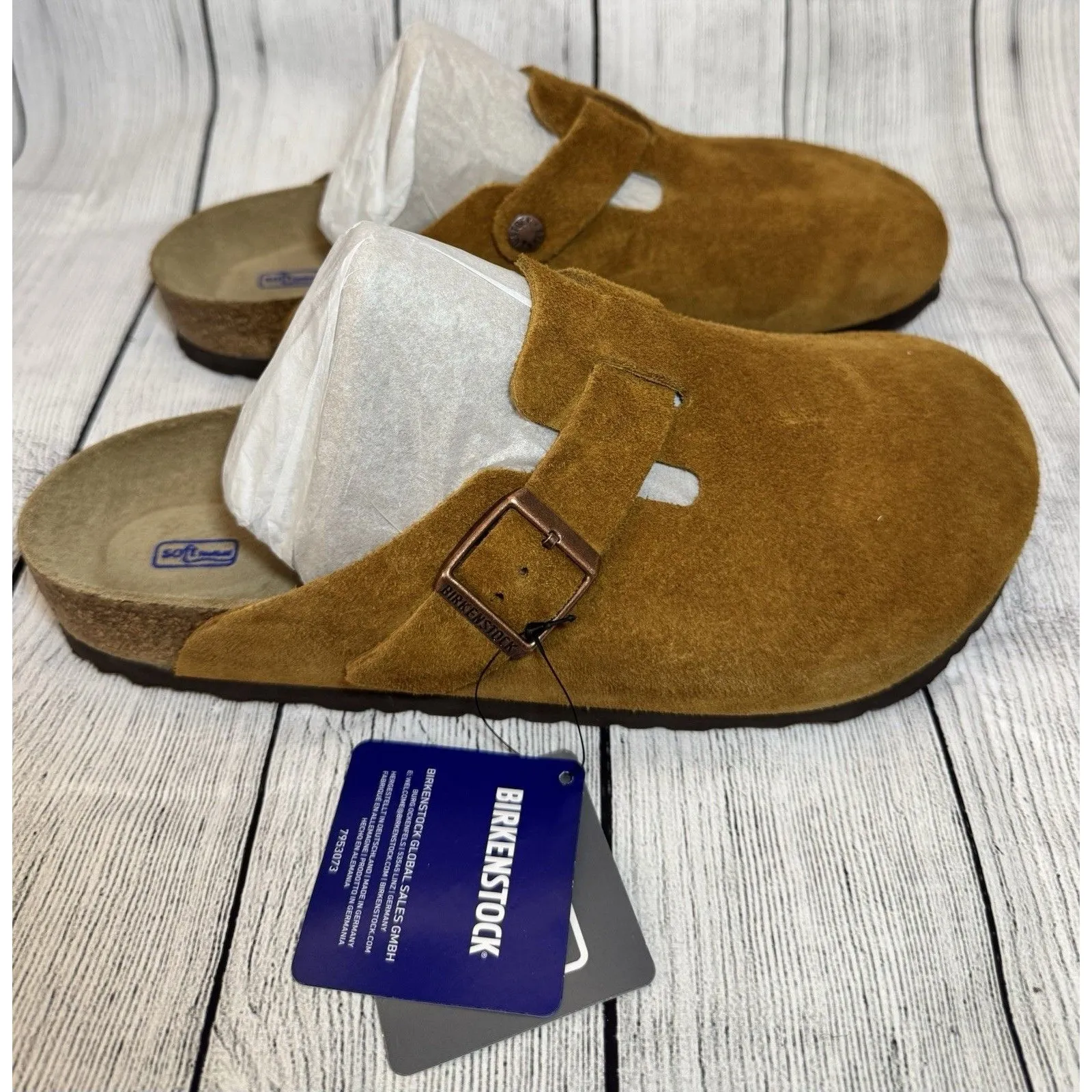 Birkenstock New NO Box Boston Mink Suede Leather Soft Footbed Narrow 42 - Image 6