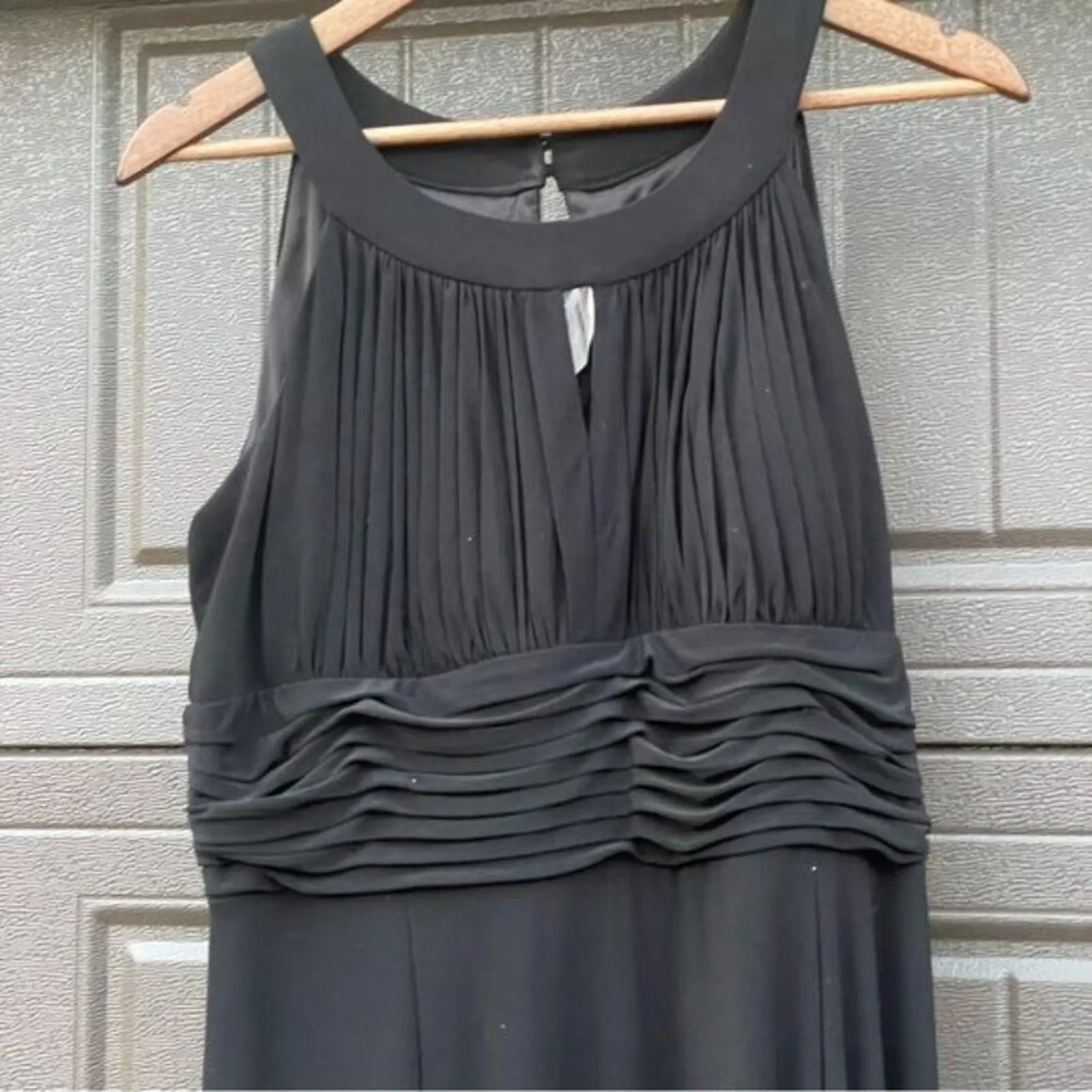 SLNY · Women’s 14 · Black Maxi Dress · Ruched · Sleeveless · Keyhole · Formal - Image 5