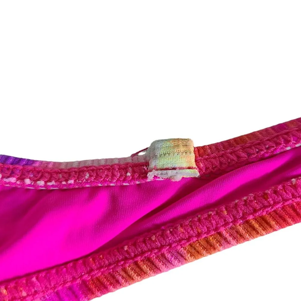 TiniBikini Bikini Swimsuit Swim Top Knot Tie Front Bow Tie Dye Size Small - Image 9