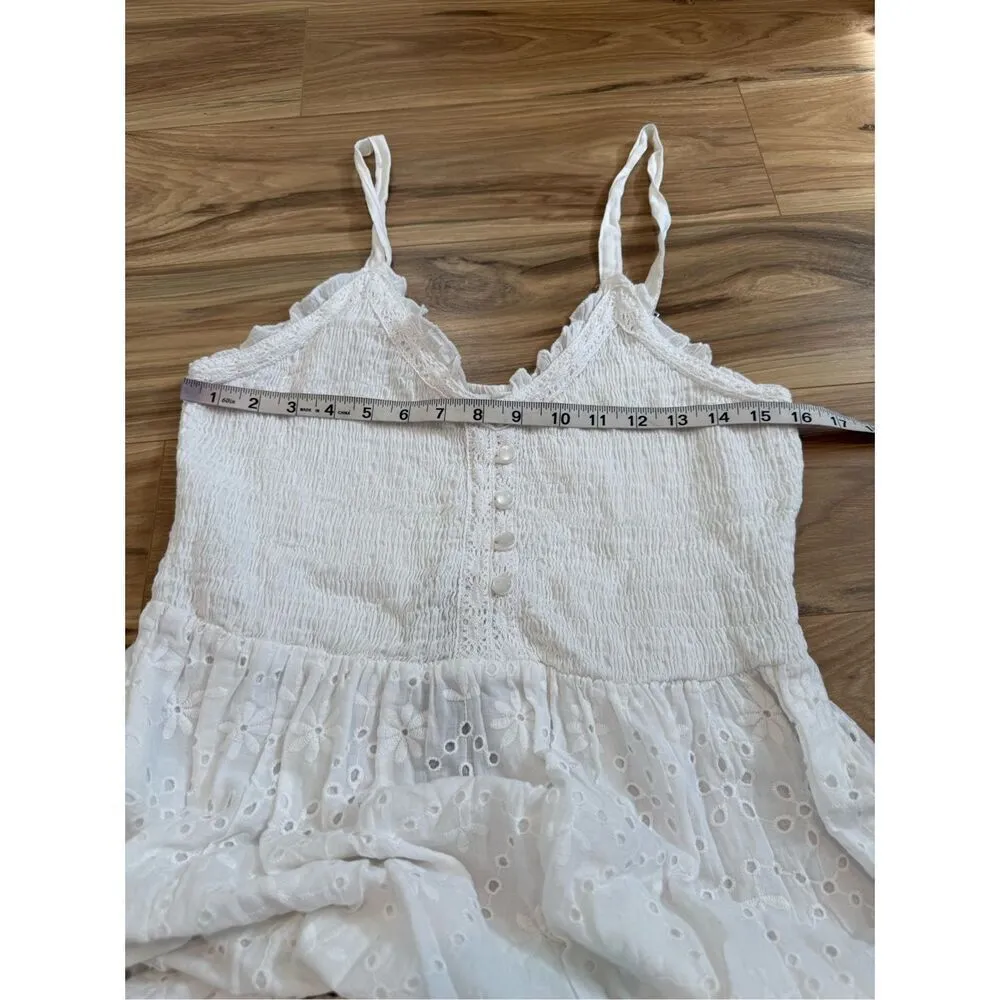 Dress NWT white boho eyelet smoked top sz XL - Image 9