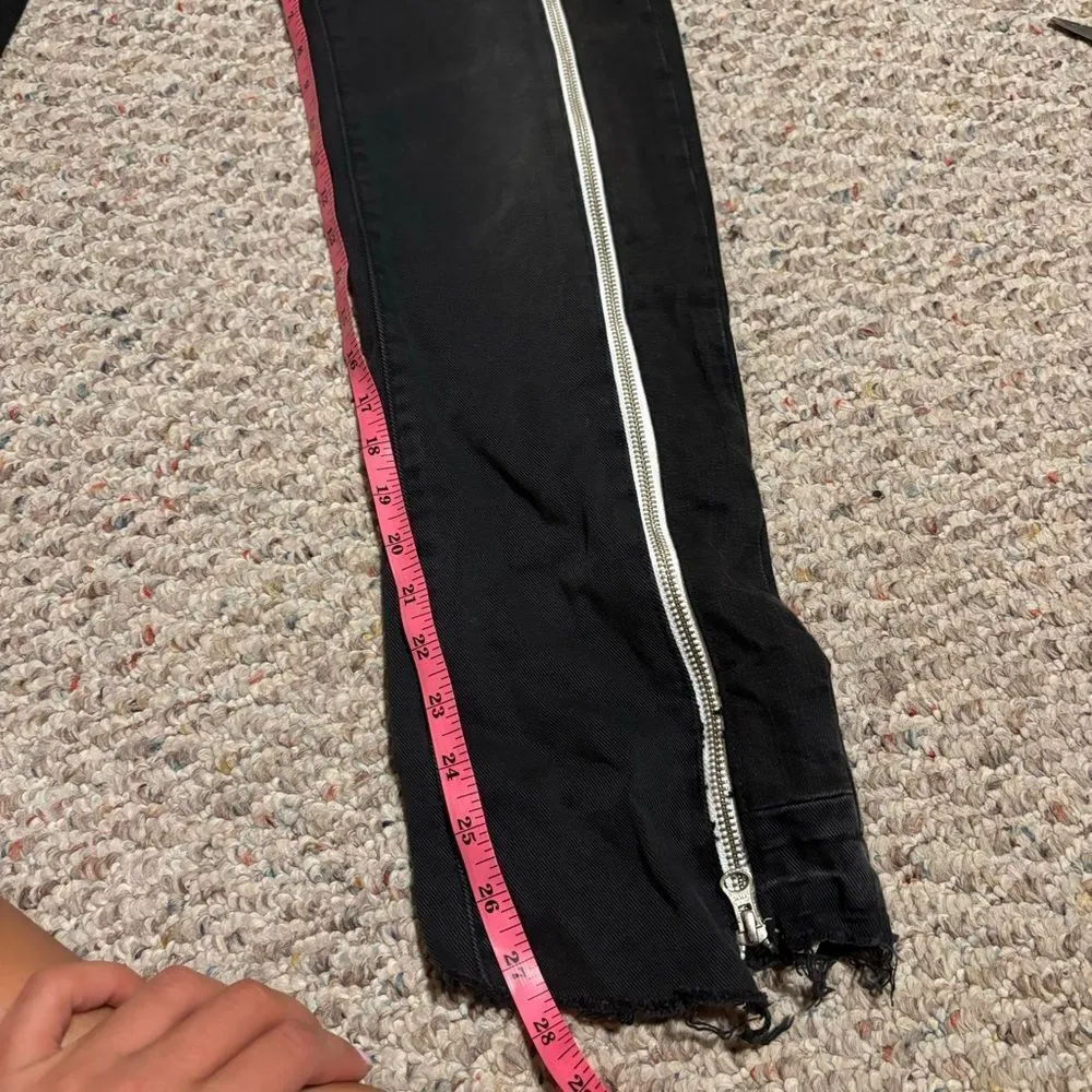 Current/Elliott The Dallon Zipped Straight Black Gray-  Size 25 - Image 14