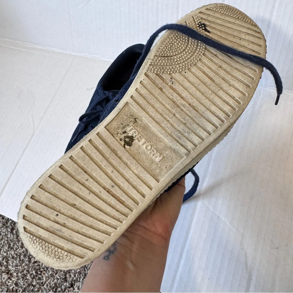 Tretorn Blue Suede Leather Lace Up Sneakers Womens 7 Comfort Shoes Classic - Image 2