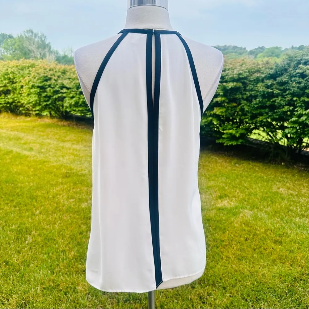 Calvin Klein Multi Stripe Keyhole Halter Blouse Top Multicolor Womens - Image 12